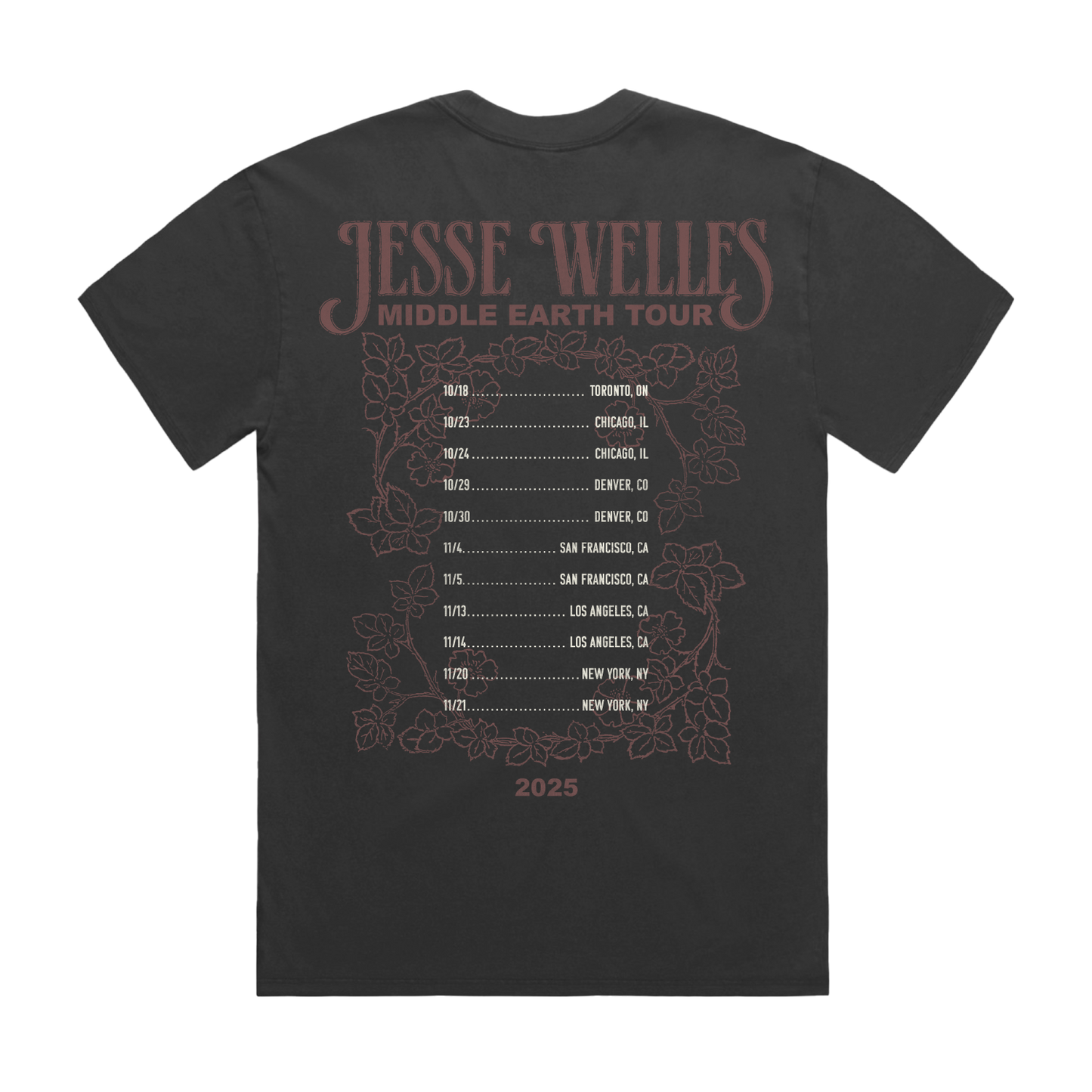 Middle Earth Flower 2025 Tour Tee