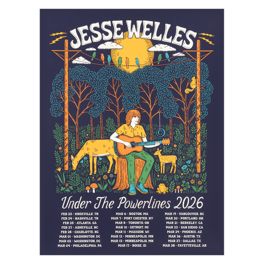 Under the Powerlines 2026 Tour Poster by Bailey Race