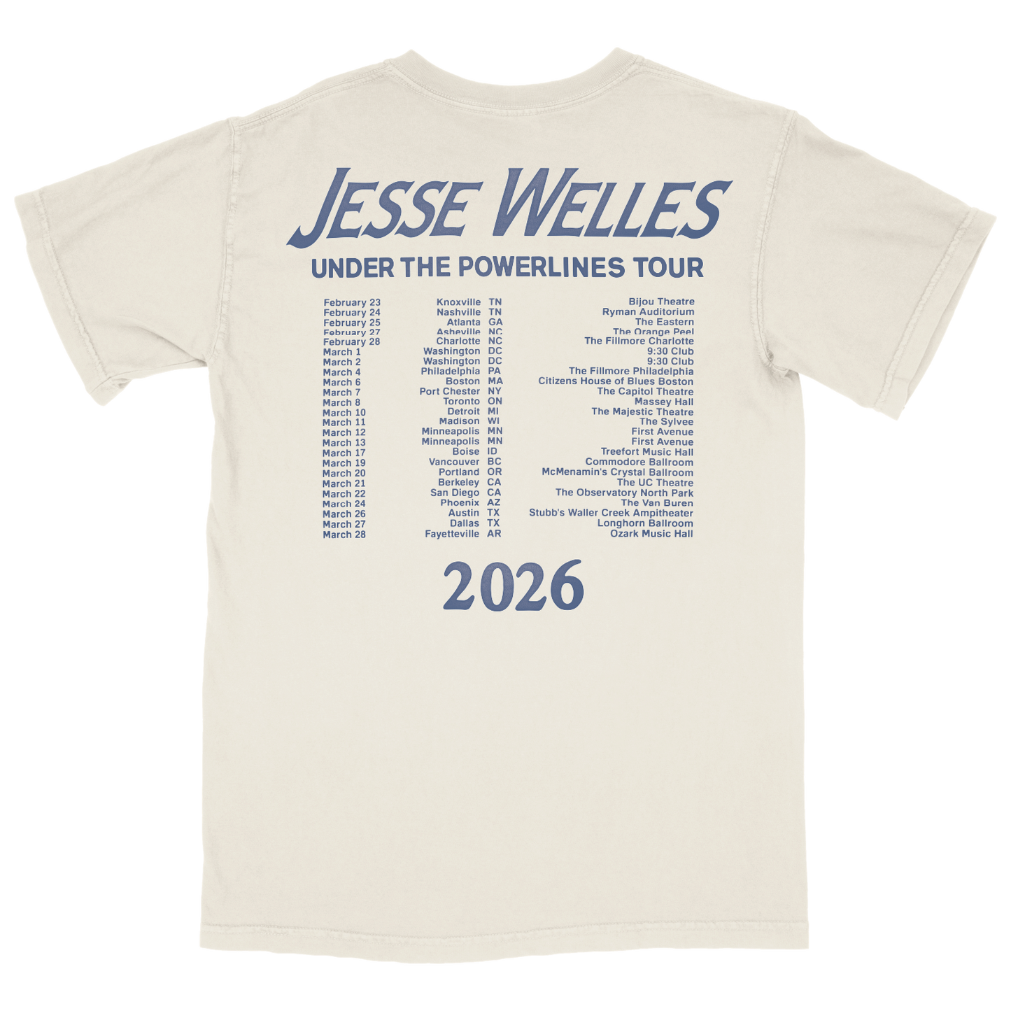 Under the Powerlines 2026 Tour Tee